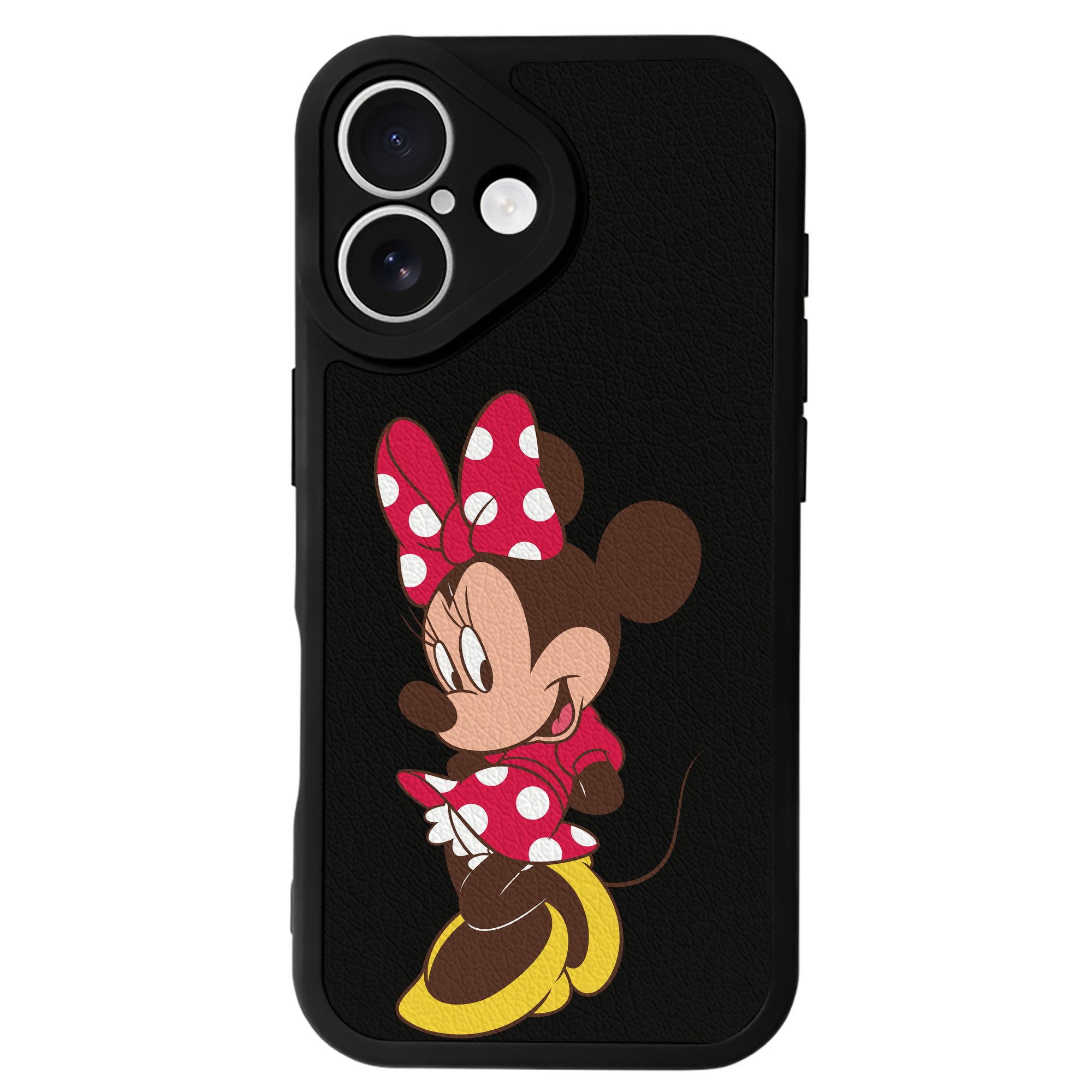 （画像用） ミッキーマウス Mickey Mouse 【iPhone 16シリーズ対応】シリコンスマホケース（レザー調） 材質：シリコン